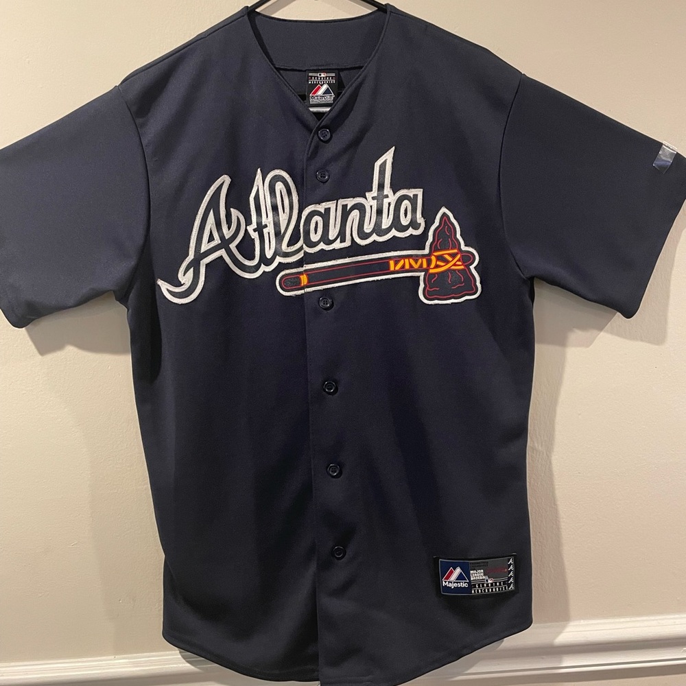 BEAUTIFUL MAJESTIC ALANTA BRAVES EVAN GATTIS JERSEY SZ M